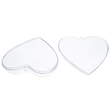 Load image into Gallery viewer, Set of 3 Clear Plastic Heart Ornaments 3.85 Inches (98 mm)