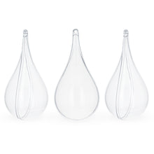 Load image into Gallery viewer, Set of 3 Clear Plastic Waterdrop Ornaments 4.3 Inches (109 mm)