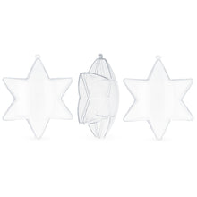 Load image into Gallery viewer, Set of 3 Clear Plastic Hexagon Ornaments 4 Inches