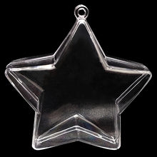 Load image into Gallery viewer, Set of 3 Clear Plastic Star Ornaments 3.25 Inches (83 mm)