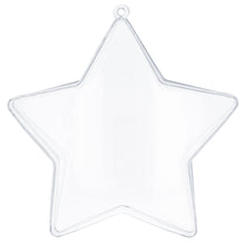 Load image into Gallery viewer, Set of 3 Clear Plastic Star Ornaments 4 Inches