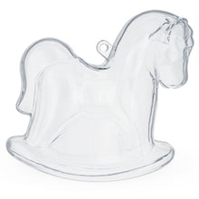 Load image into Gallery viewer, Clear Plastic Rocking Horse Ornaments 3.4 Inches (86 mm)