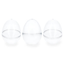Load image into Gallery viewer, Set of 3 Clear Plastic Standing Egg Ornaments 3.58 Inches (91 mm)