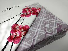 Load image into Gallery viewer, DaDa Bedding Floral Cherry Blossoms Red Purple Fitted Sheet &amp; Pillow Cases Set (FTS8318)