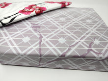 Load image into Gallery viewer, DaDa Bedding Floral Cherry Blossoms Red Purple Fitted Sheet &amp; Pillow Cases Set (FTS8318)