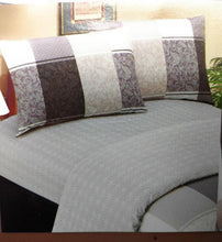 Load image into Gallery viewer, DaDa Bedding Jacquard Grey Floral Paisley Flat Sheet &amp; Pillow Cases Set (FS8222)