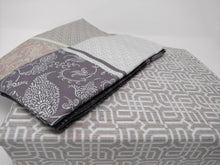 Load image into Gallery viewer, DaDa Bedding Jacquard Grey Floral Paisley Flat Sheet &amp; Pillow Cases Set (FS8222)
