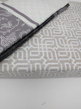 Load image into Gallery viewer, DaDa Bedding Jacquard Grey Floral Paisley Flat Sheet &amp; Pillow Cases Set (FS8222)