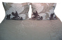 Load image into Gallery viewer, DaDa Bedding Jacquard Paisley Floral Leaves Flat Sheet &amp; Pillow Cases Set - Twin 2-Pieces (FS8197)