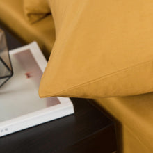 Load image into Gallery viewer, DaDa Bedding Honey Yellow Poplin Cotton Fitted Sheet w/ Pillow Cases (JHW-550-Fitted)