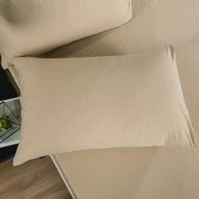 Load image into Gallery viewer, DaDa Bedding Poplin Cotton Tan Beige Fitted Sheet and Pillowcase (JHW-546)