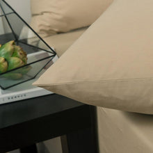 Load image into Gallery viewer, DaDa Bedding Poplin Cotton Tan Beige Fitted Sheet and Pillowcase (JHW-546)