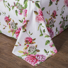 Load image into Gallery viewer, DaDa Bedding Romantic Roses Lovely Spring Pink Floral Garden Fitted &amp; Flat Bed Sheet Set w/ Pillow Cases (JHW879)