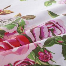 Load image into Gallery viewer, DaDa Bedding Romantic Roses Lovely Spring Pink Floral Garden Fitted &amp; Flat Bed Sheet Set w/ Pillow Cases (JHW879)