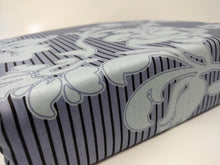 Load image into Gallery viewer, DaDa Bedding Navy Blue Floral Striped Fitted + Flat Sheets &amp; Pillow Cases Set (FSFS8153)