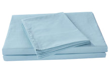 Load image into Gallery viewer, DaDa Bedding Soothing SeaFoam Sky Blue Cotton Fitted Bed Sheet w/Pillow Cases (JHW604)