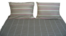 Load image into Gallery viewer, DaDa Bedding Multi White Grey Striped Fitted &amp; Flat Sheets w/ Pillow Cases Set (FSFS8293)