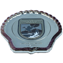 Load image into Gallery viewer, EL4-017 FWL U.S. FISH AND WILDLIFE SERVICE Sterling Silver Plated Seashell Challenge Coin Shell Federal FWS