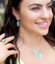 Load image into Gallery viewer, Shielded Lime Greeen Turquoise and Sterling SIlver Necklace