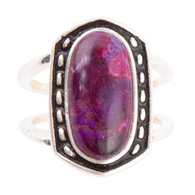 Load image into Gallery viewer, Shielded Purple Turquoise and Sterling Silver Ring