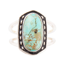 Load image into Gallery viewer, Shielded Blue Turquoise and Sterling Silver Ring