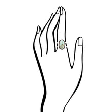 Load image into Gallery viewer, Shielded Blue Turquoise and Sterling Silver Ring