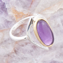 Load image into Gallery viewer, Shine Bright Purple Amethyst Sterling Silver and Gold Ring