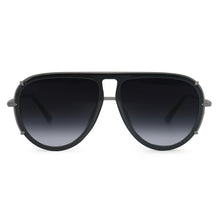Load image into Gallery viewer, Ivy Luxe - Black Tangle-Free Round Aviator Sunglasses