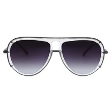 Load image into Gallery viewer, Ivy Luxe - Clear Black Tangle-Free Round Aviator Sunglasses
