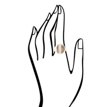 Load image into Gallery viewer, Signet Pink Opal and Bronze Circle Ring