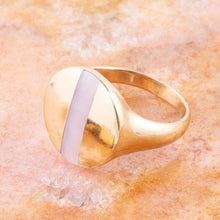 Load image into Gallery viewer, Signet Pink Opal and Bronze Circle Ring