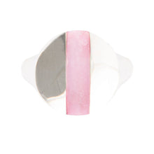 Load image into Gallery viewer, Signet Pink Opal and Sterling Silver Circle Ring