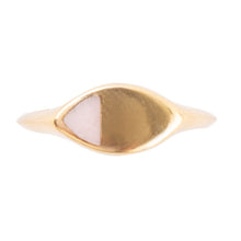 Load image into Gallery viewer, Signet Triangle Pink Opal and Bronze Ring