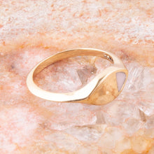 Load image into Gallery viewer, Signet Triangle Pink Opal and Bronze Ring
