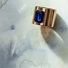 Load image into Gallery viewer, Single gem napkin rings, navy, set of two