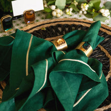 Load image into Gallery viewer, Single gem napkin rings, emerald, set of two