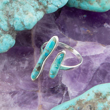 Load image into Gallery viewer, Size Adjustable Blue Turquoise and Sterling Silver Ring