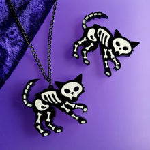 Load image into Gallery viewer, Skeleton Cat Brooch by Cherryloco Jewellery