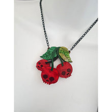 Load image into Gallery viewer, Skull Cherry Brooch by Cherryloco