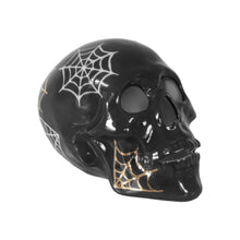 Load image into Gallery viewer, "Mr. Bones and Charlotte" Skull Decor with 22K Gold Accents- Black