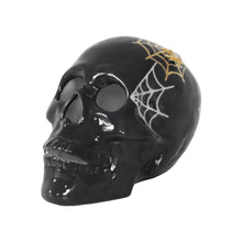 Load image into Gallery viewer, "Mr. Bones and Charlotte" Skull Decor with 22K Gold Accents- Black