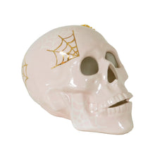 Load image into Gallery viewer, "Mr. Bones and Charlotte" Skull Decor with 22K Gold Accents- Blush