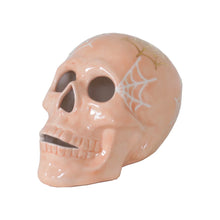 Load image into Gallery viewer, "Mr. Bones and Charlotte" Skull Decor with 22K Gold Accents- Sheer Orange