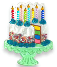 Load image into Gallery viewer, "Slice, Slice Baby" Birthday Cake Brooch by Lipstick &amp; Chrome x Club Eggie