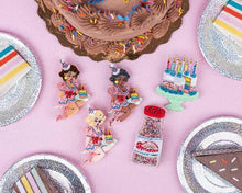 Load image into Gallery viewer, "Slice, Slice Baby" Birthday Cake Brooch by Lipstick &amp; Chrome x Club Eggie