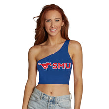 Load image into Gallery viewer, SMU Mustangs Blue One Shoulder Top