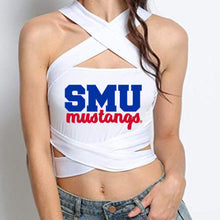 Load image into Gallery viewer, SMU Mustangs White Multi Way Bandeau Top