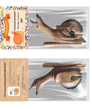 Load image into Gallery viewer, Dark Stained Wooden Musical Snail Percussion Instrument
