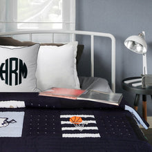 Load image into Gallery viewer, Handmade Sports Quilt &amp; Shams – Toddler to Twin Boys Bedding