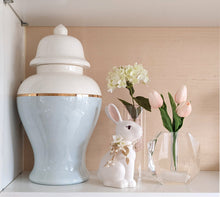 Load image into Gallery viewer, Ivory Sugar Bunny with Hydrangea, Pearl and Gold Accents